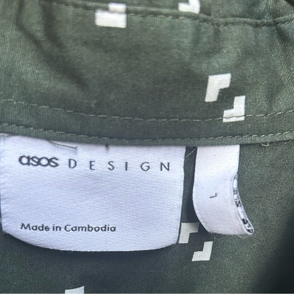 ASOS DESIGN Skinny Fit Geo Print Shirt - Picture 4 of 4